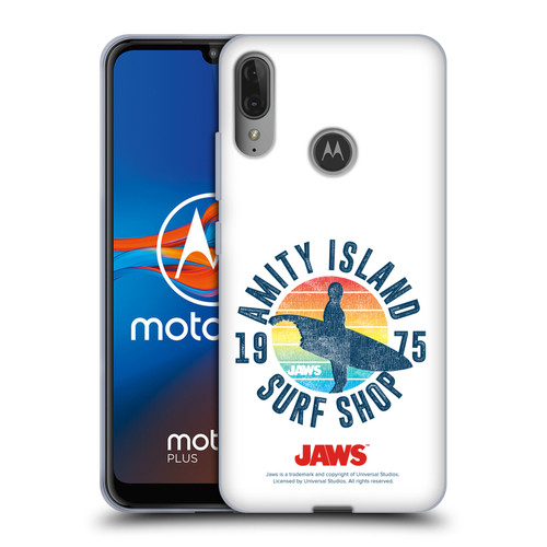 Jaws I Key Art Surf Shop Soft Gel Case for Motorola Moto E6 Plus