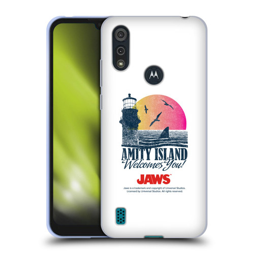 Jaws I Key Art Amity Island Soft Gel Case for Motorola Moto E6s (2020)