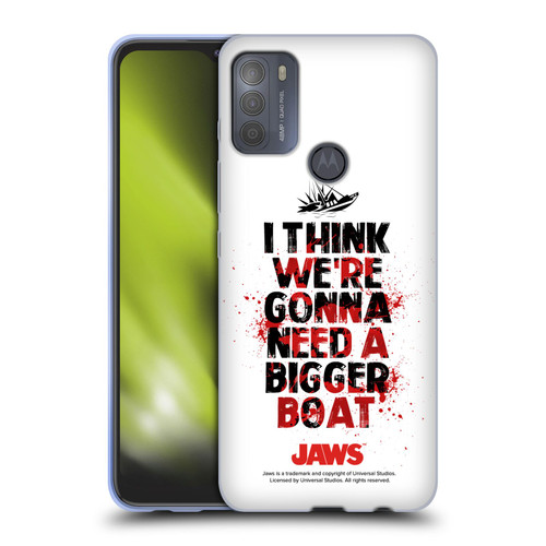 Jaws I Key Art Bigger Boat Soft Gel Case for Motorola Moto G50