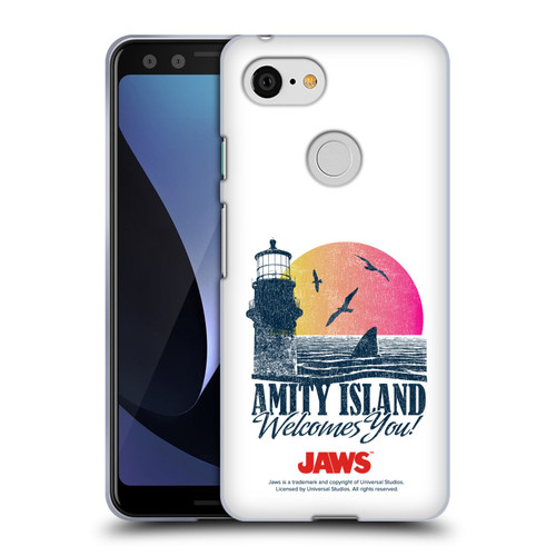 Jaws I Key Art Amity Island Soft Gel Case for Google Pixel 3