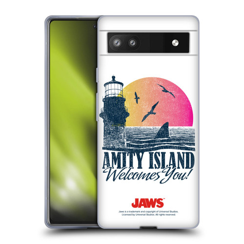 Jaws I Key Art Amity Island Soft Gel Case for Google Pixel 6a