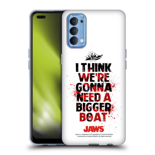 Jaws I Key Art Bigger Boat Soft Gel Case for OPPO Reno 4 5G