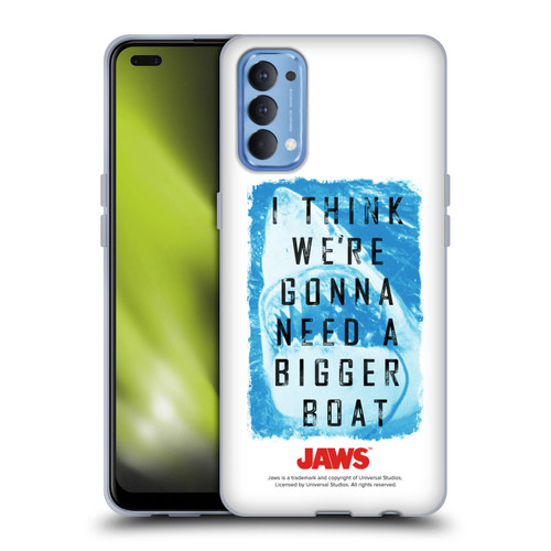 Jaws I Key Art Bigger Boat 2 Soft Gel Case for OPPO Reno 4 5G