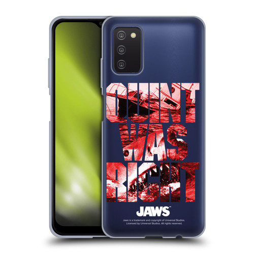 Jaws I Key Art Quint Was Right Soft Gel Case for Samsung Galaxy A03s (2021)