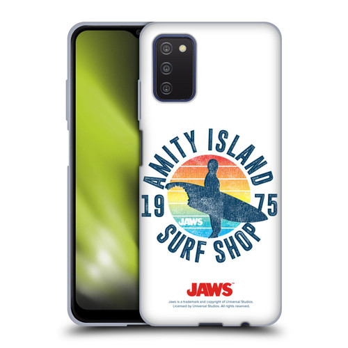 Jaws I Key Art Surf Shop Soft Gel Case for Samsung Galaxy A03s (2021)