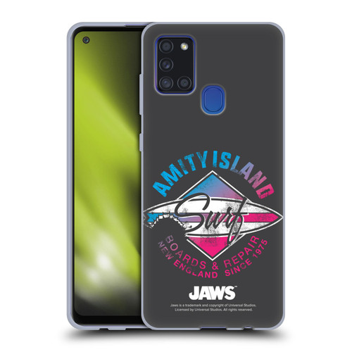 Jaws I Key Art Surf Soft Gel Case for Samsung Galaxy A21s (2020)