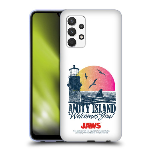 Jaws I Key Art Amity Island Soft Gel Case for Samsung Galaxy A32 (2021)