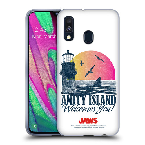Jaws I Key Art Amity Island Soft Gel Case for Samsung Galaxy A40 (2019)