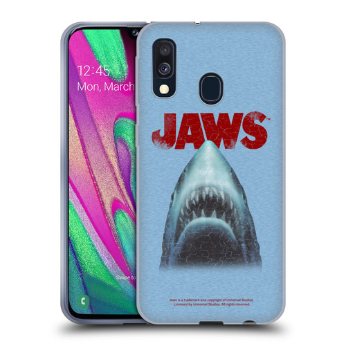 Jaws I Key Art Grunge Soft Gel Case for Samsung Galaxy A40 (2019)