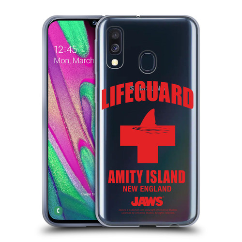 Jaws I Key Art Lifeguard Soft Gel Case for Samsung Galaxy A40 (2019)