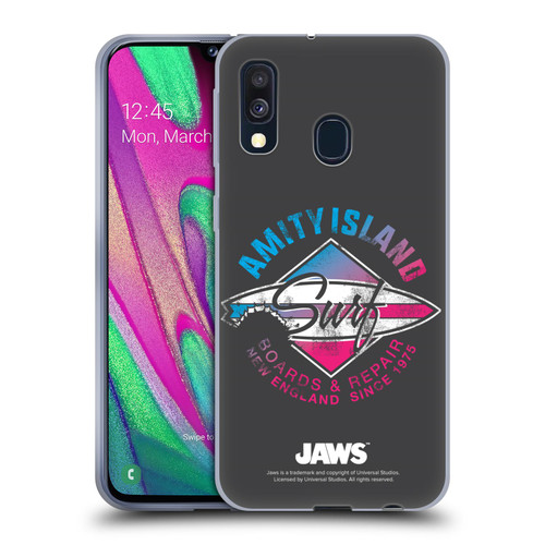 Jaws I Key Art Surf Soft Gel Case for Samsung Galaxy A40 (2019)