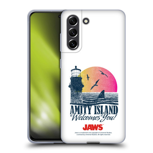 Jaws I Key Art Amity Island Soft Gel Case for Samsung Galaxy S21 FE 5G