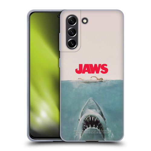 Jaws I Key Art Poster Soft Gel Case for Samsung Galaxy S21 FE 5G