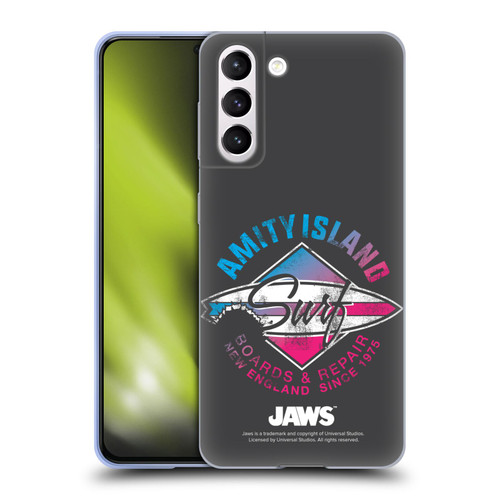 Jaws I Key Art Surf Soft Gel Case for Samsung Galaxy S21 5G