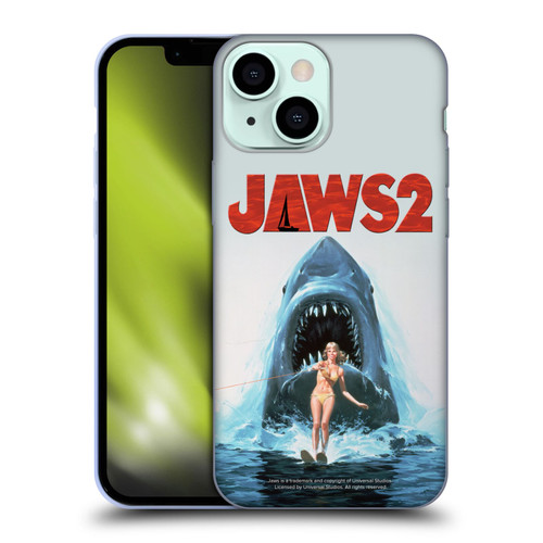 Jaws II Key Art Wakeboarding Poster Soft Gel Case for Apple iPhone 13 Mini