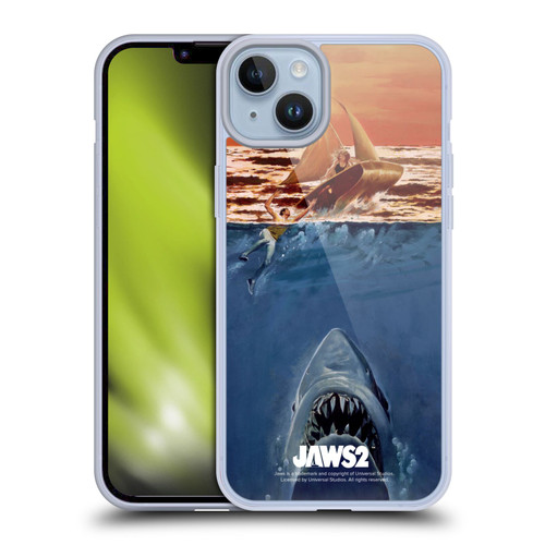 Jaws II Key Art Sailing Poster Soft Gel Case for Apple iPhone 14 Plus