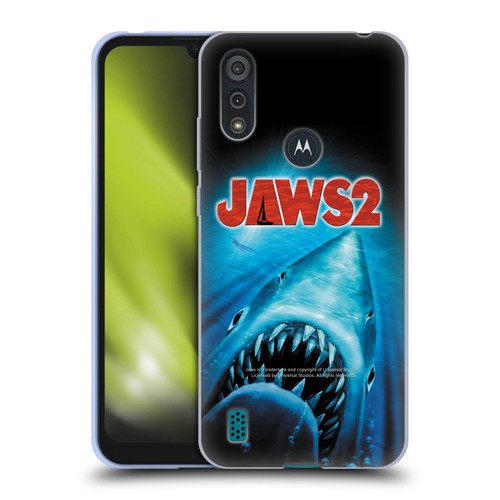 Jaws II Key Art Swimming Poster Soft Gel Case for Motorola Moto E6s (2020)