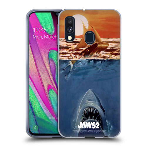 Jaws II Key Art Sailing Poster Soft Gel Case for Samsung Galaxy A40 (2019)