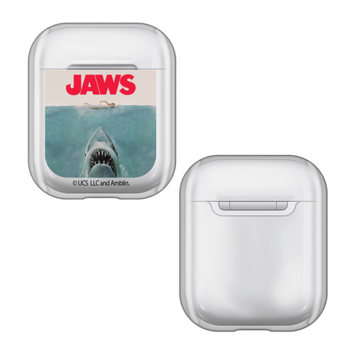 Jaws I Key Art Poster Clear Hard Crystal Cover Case for Apple AirPods 1 1st Gen / 2 2nd Gen Charging Case