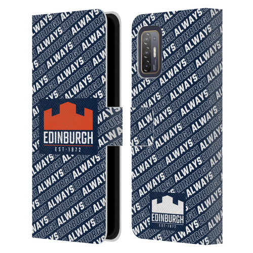 Edinburgh Rugby Graphics Logo Pattern Leather Book Wallet Case Cover For HTC Desire 21 Pro 5G