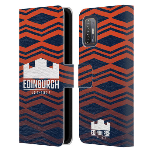 Edinburgh Rugby Graphics Pattern Gradient Leather Book Wallet Case Cover For HTC Desire 21 Pro 5G