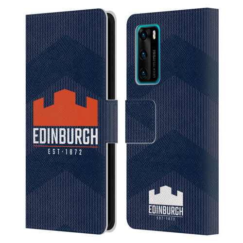 Edinburgh Rugby Graphics Lines Leather Book Wallet Case Cover For Huawei P40 5G