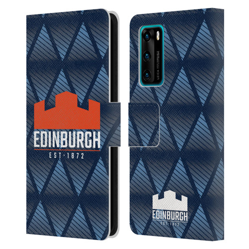 Edinburgh Rugby Graphics Pattern Leather Book Wallet Case Cover For Huawei P40 5G