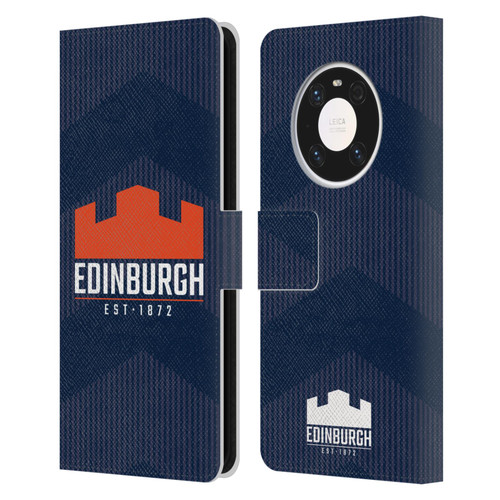 Edinburgh Rugby Graphics Lines Leather Book Wallet Case Cover For Huawei Mate 40 Pro 5G