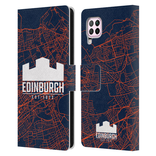 Edinburgh Rugby Graphics Map Leather Book Wallet Case Cover For Huawei Nova 6 SE / P40 Lite