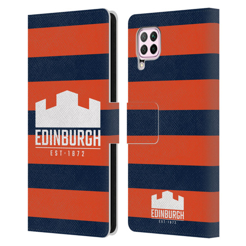 Edinburgh Rugby Graphics Stripes Leather Book Wallet Case Cover For Huawei Nova 6 SE / P40 Lite
