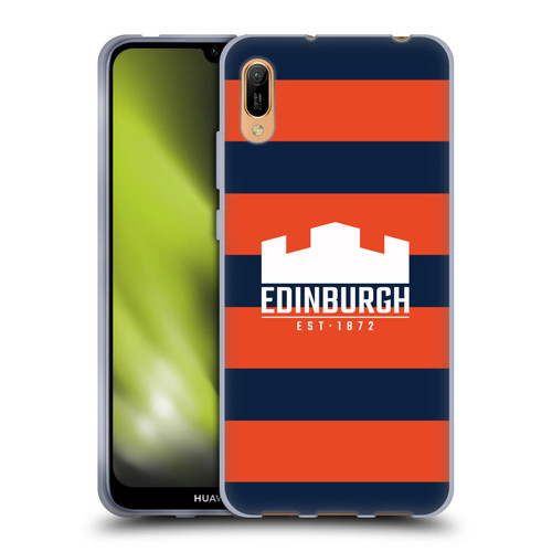 Edinburgh Rugby Graphics Stripes Soft Gel Case for Huawei Y6 Pro (2019)