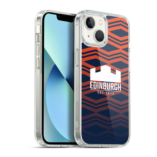 Edinburgh Rugby Graphics Pattern Gradient Soft Gel Case for Apple iPhone 13