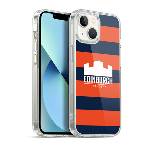 Edinburgh Rugby Graphics Stripes Soft Gel Case for Apple iPhone 13