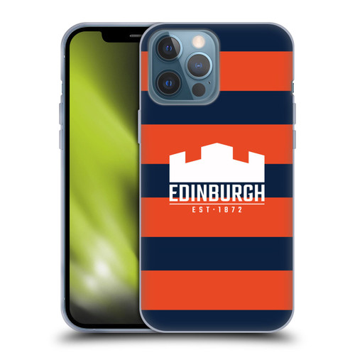 Edinburgh Rugby Graphics Stripes Soft Gel Case for Apple iPhone 13 Pro Max