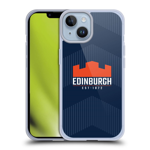 Edinburgh Rugby Graphics Lines Soft Gel Case for Apple iPhone 14