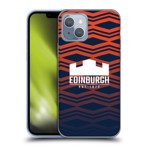 Edinburgh Rugby Graphics Pattern Gradient Soft Gel Case for Apple iPhone 14