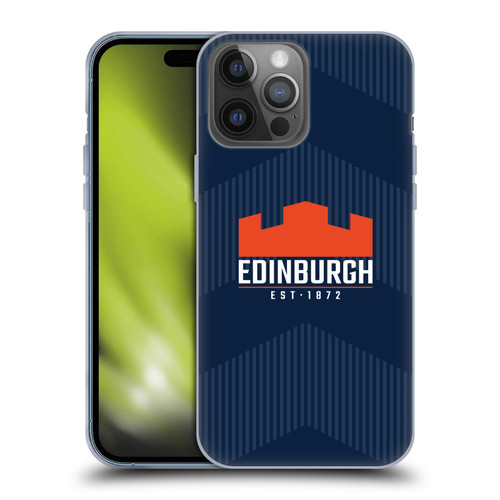 Edinburgh Rugby Graphics Lines Soft Gel Case for Apple iPhone 14 Pro Max