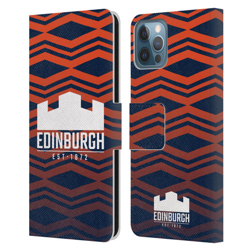 Edinburgh Rugby Graphics Pattern Gradient Leather Book Wallet Case Cover For Apple iPhone 12 / iPhone 12 Pro