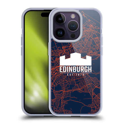 Edinburgh Rugby Graphics Map Soft Gel Case for Apple iPhone 14 Pro