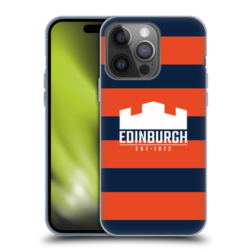 Edinburgh Rugby Graphics Stripes Soft Gel Case for Apple iPhone 14 Pro