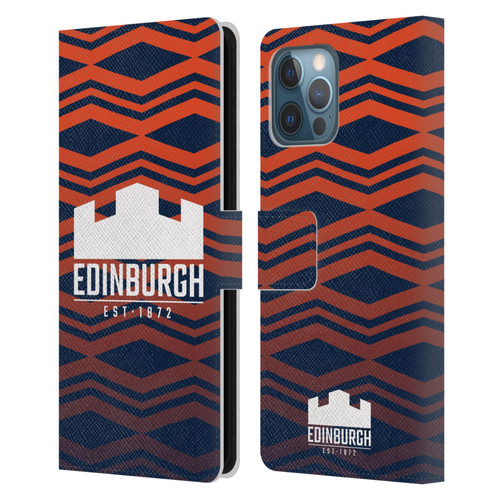 Edinburgh Rugby Graphics Pattern Gradient Leather Book Wallet Case Cover For Apple iPhone 12 Pro Max