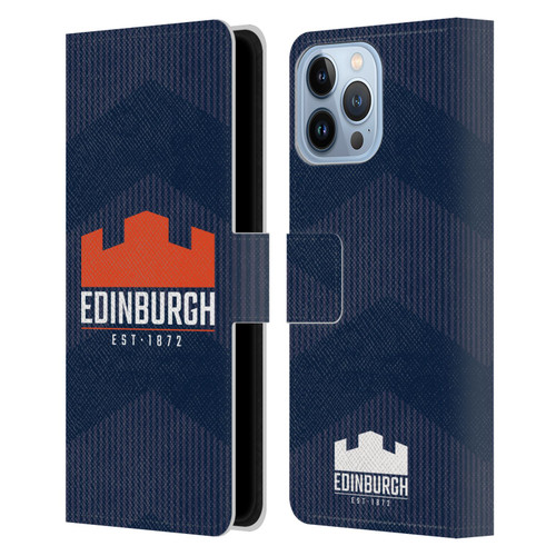 Edinburgh Rugby Graphics Lines Leather Book Wallet Case Cover For Apple iPhone 13 Pro Max