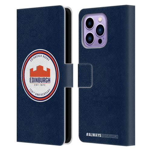 Edinburgh Rugby Graphics 150th Logo Leather Book Wallet Case Cover For Apple iPhone 14 Pro Max