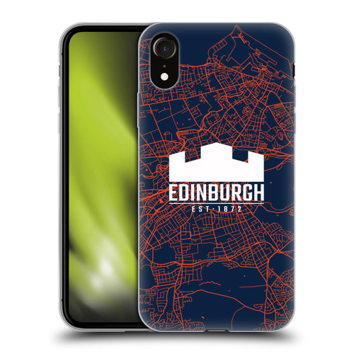 Edinburgh Rugby Graphics Map Soft Gel Case for Apple iPhone XR