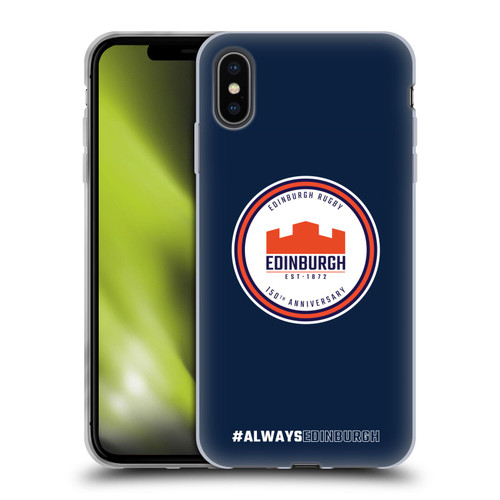 Edinburgh Rugby Graphics 150th Logo Soft Gel Case for Apple iPhone XS Max