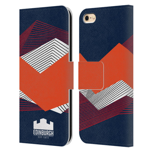Edinburgh Rugby Graphics Shapes Leather Book Wallet Case Cover For Apple iPhone 6 / iPhone 6s