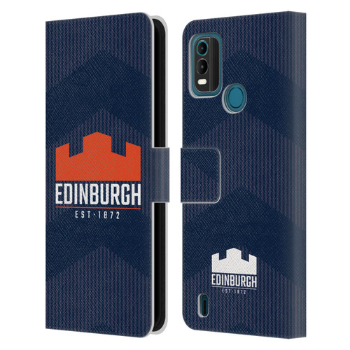 Edinburgh Rugby Graphics Lines Leather Book Wallet Case Cover For Nokia G11 Plus