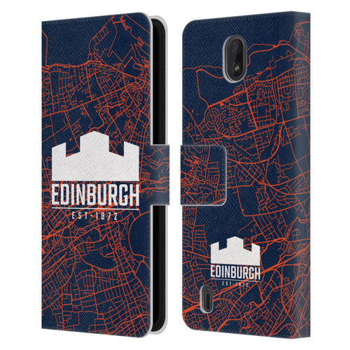 Edinburgh Rugby Graphics Map Leather Book Wallet Case Cover For Nokia C01 Plus/C1 2nd Edition