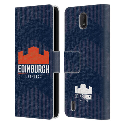 Edinburgh Rugby Graphics Lines Leather Book Wallet Case Cover For Nokia C01 Plus/C1 2nd Edition