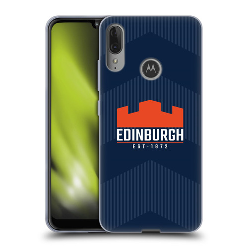 Edinburgh Rugby Graphics Lines Soft Gel Case for Motorola Moto E6 Plus